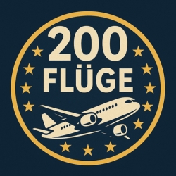 Du hast 200 Flüge absolviert
