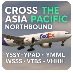 Diese Auszeichnung wird für die erfolgreiche Teilnahme am VATSIM-Event Cross the Land: Asia Pacific Northbound 2025 auf der Teilstrecke Melbourne (YMML) → Singapore Changi (WSSS) verliehen. Die Route verbindet Australien mit Südostasien und bietet ein einzigartiges Erlebnis – vom Start in der geschäftigen Metropole Melbourne über den Indischen Ozean bis zur Landung am weltbekannten Hub in Singapur. Teilnehmer meistern hierbei sowohl Langstreckenplanung als auch internationales ATC in einer der verkehrsreichsten Regionen der Welt.