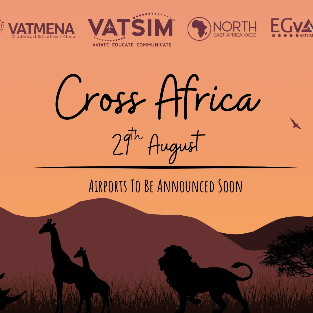 Teilnahme-Abzeichen für das VATSIM Cross-Africa-Event 2026 (GSG).